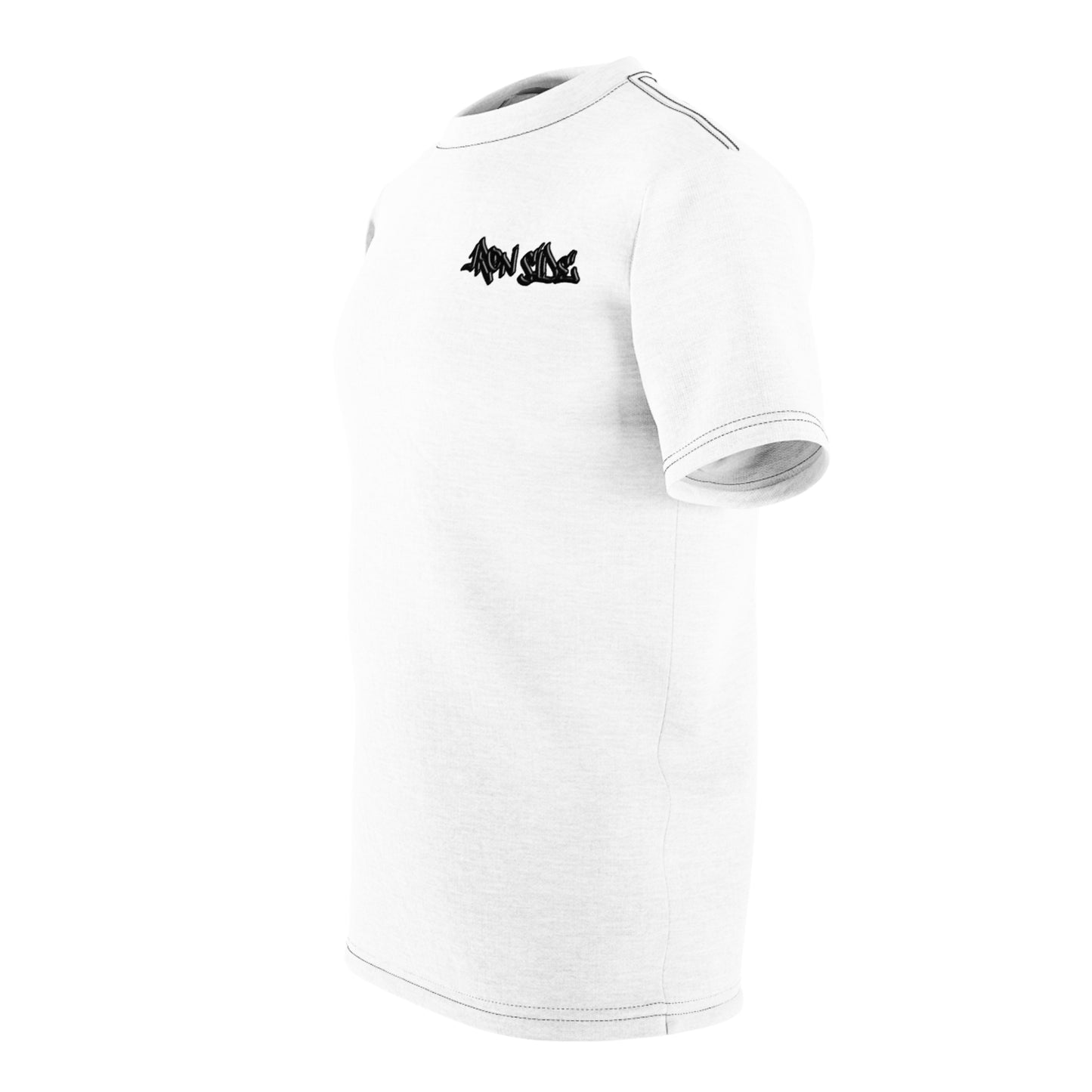 IRON SIDE WHITE T-SHIRT BLACK GRAFFITI DESIGN