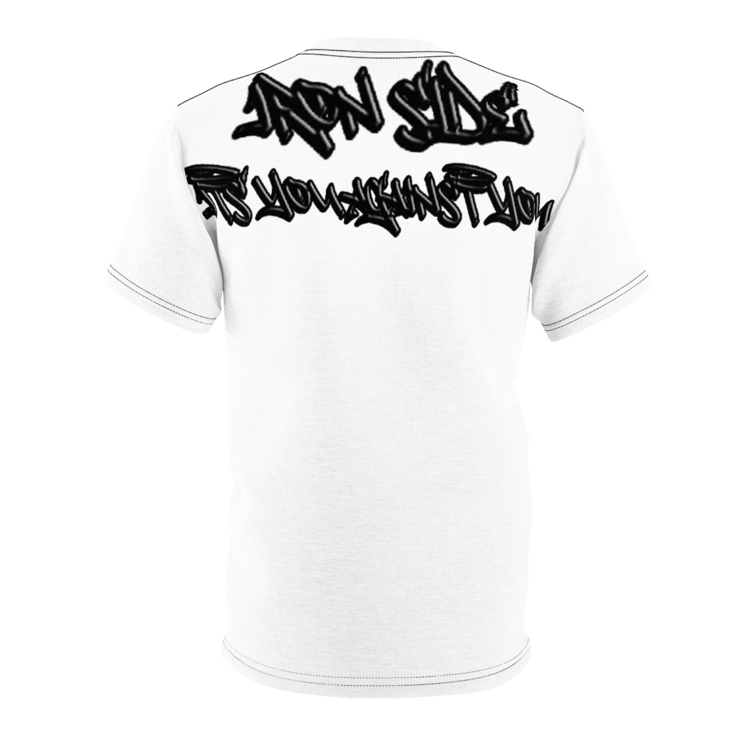 IRON SIDE WHITE T-SHIRT BLACK GRAFFITI DESIGN